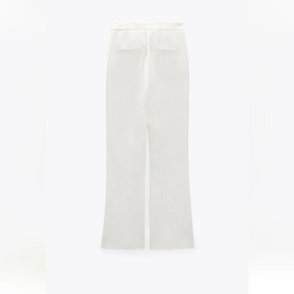 Zara full-length Flared Linen Blend Pants